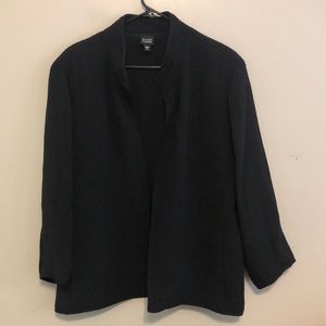 Eileen Fisher Jacket size XL black rayon and silk pockets
